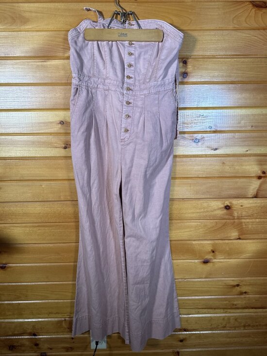 Pilcro and the Letterpress Pants - Pilcro and the Letterpress Anthropologie Blush Pink Strapless Jumpsuit 4P